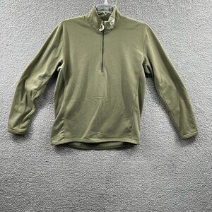 Gander Mountain Mens Fleece Pullover Large Green Quarter Zip Outdoor Hunting